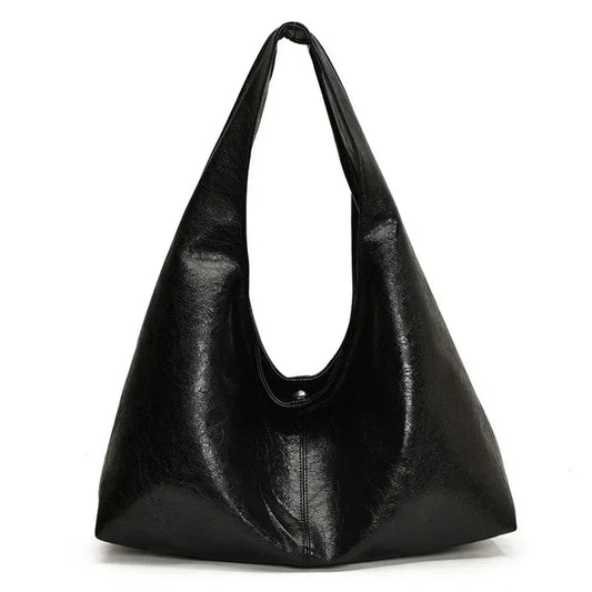 Große Schwarze Schultertasche für Damen – Hobo Shopper Tote | Weiche Leder Umhängetasche für Reisen & Alltag Kaufschwan® Schwarz - Typ B