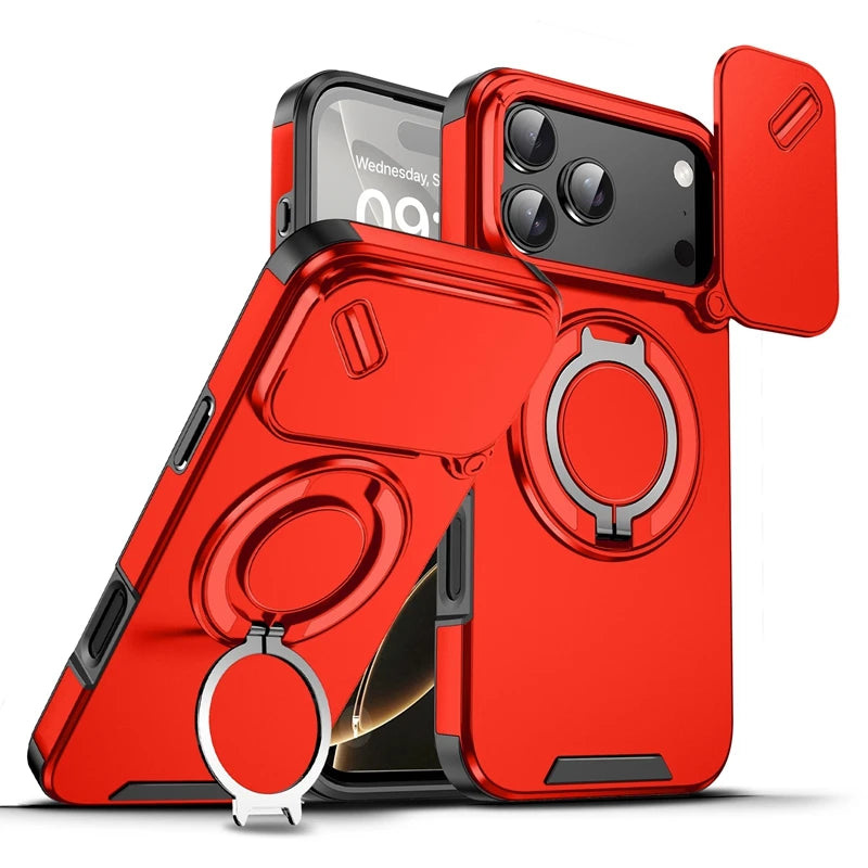Armor 360 MagSafe-Magnethülle für iPhone 18 Pro & iPhone 18 Pro Max – Ringständer, Kameraschutz & Stoßfeste Schutzhülle Kaufschwan® Rot iPhone 18 Pro