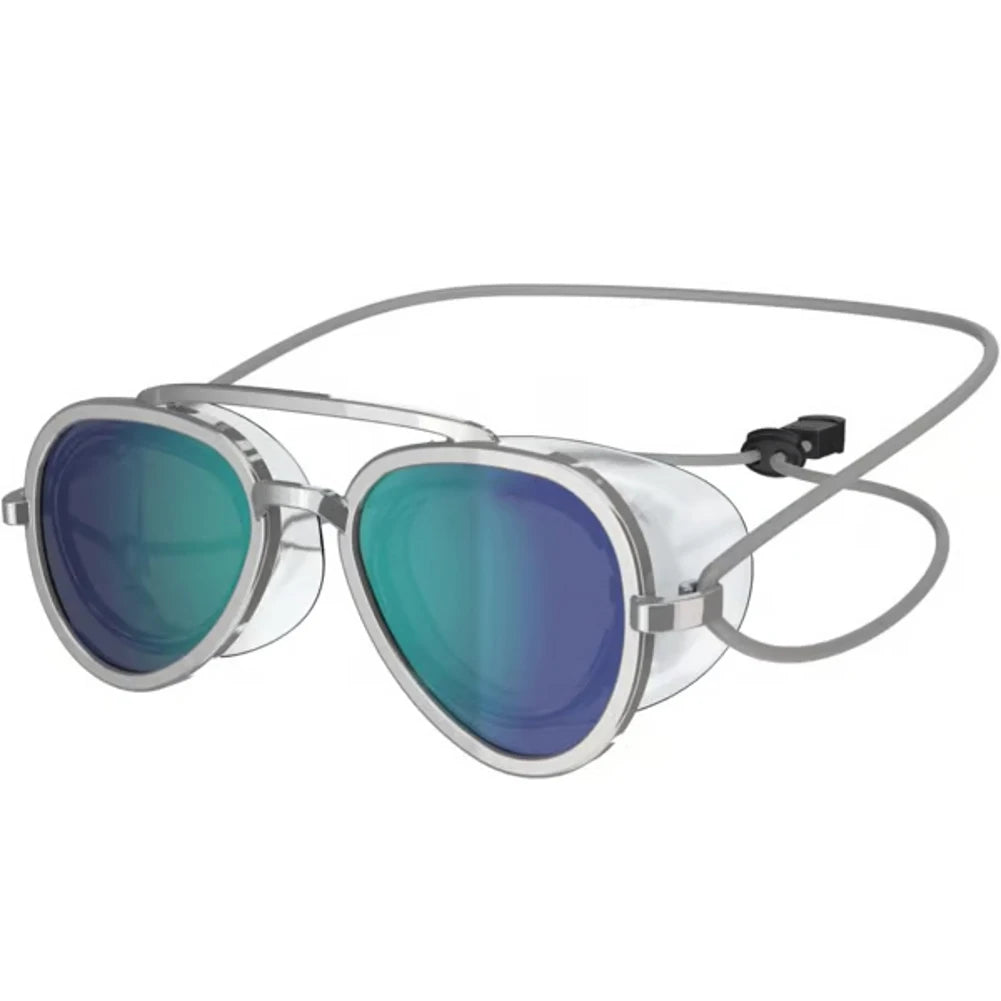 Anti-Beschlag Schwimmbrille | Auslaufsicher Retro Design | Verstellbare Profi Vollwinkel-Brille für Erwachsene & Jugendliche Kaufschwan® Blau