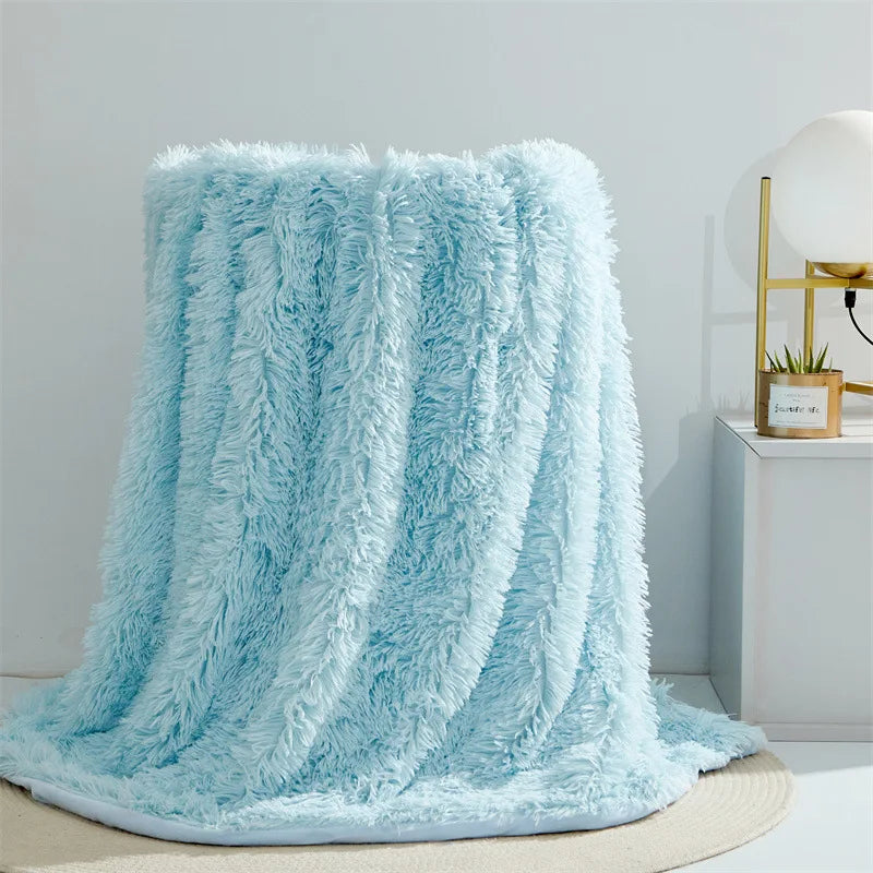 Vier-Jahreszeiten Universelle Nerz-Fleece-Decke – Flauschige Tie-Dye Einfarbige Decke für Wärme und Komfort Kaufschwan®