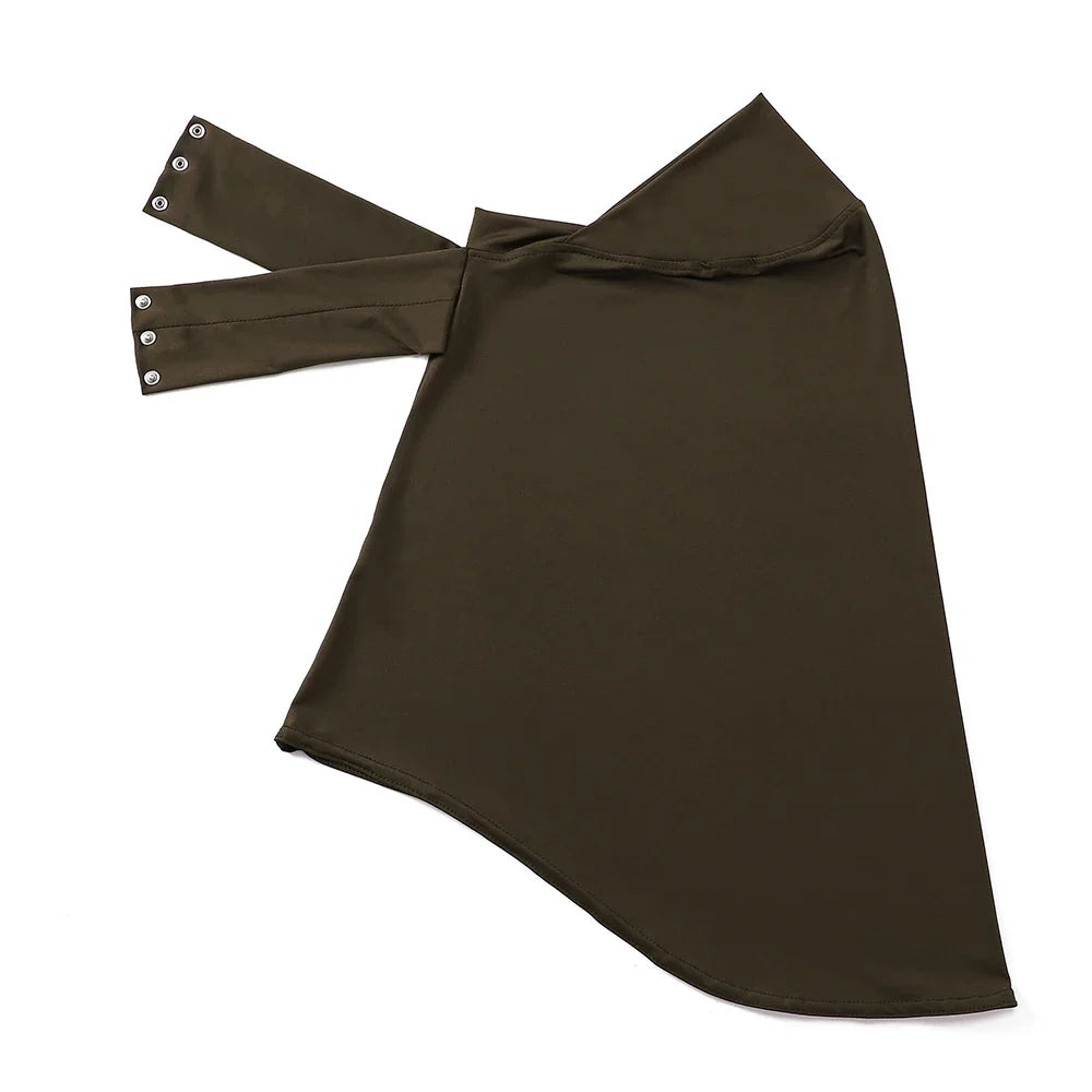Schnellverschluss Hijab – Premium Jersey Schal mit Bändern & Knöpfen | Vollbedeckende Unterhaube Turban für Muslimische Frauen Kaufschwan® Armeegrün