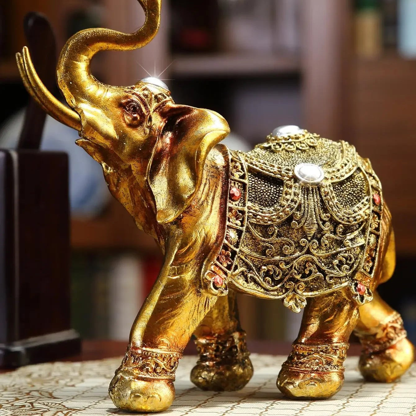 Elefanten Resin Dekoration – Handgefertigte 3D Skulptur als Hochzeitsgeschenk und Wohnaccessoire für Regal und Wohnzimmer