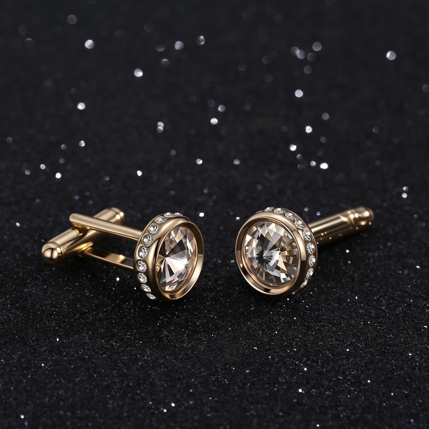 Herren Manschettenknöpfe mit Kristall – Elegante Manschetten für Hochzeit, Business & Anlassmode | Edles Geschenk für Bräutigam oder Vater Kaufschwan®