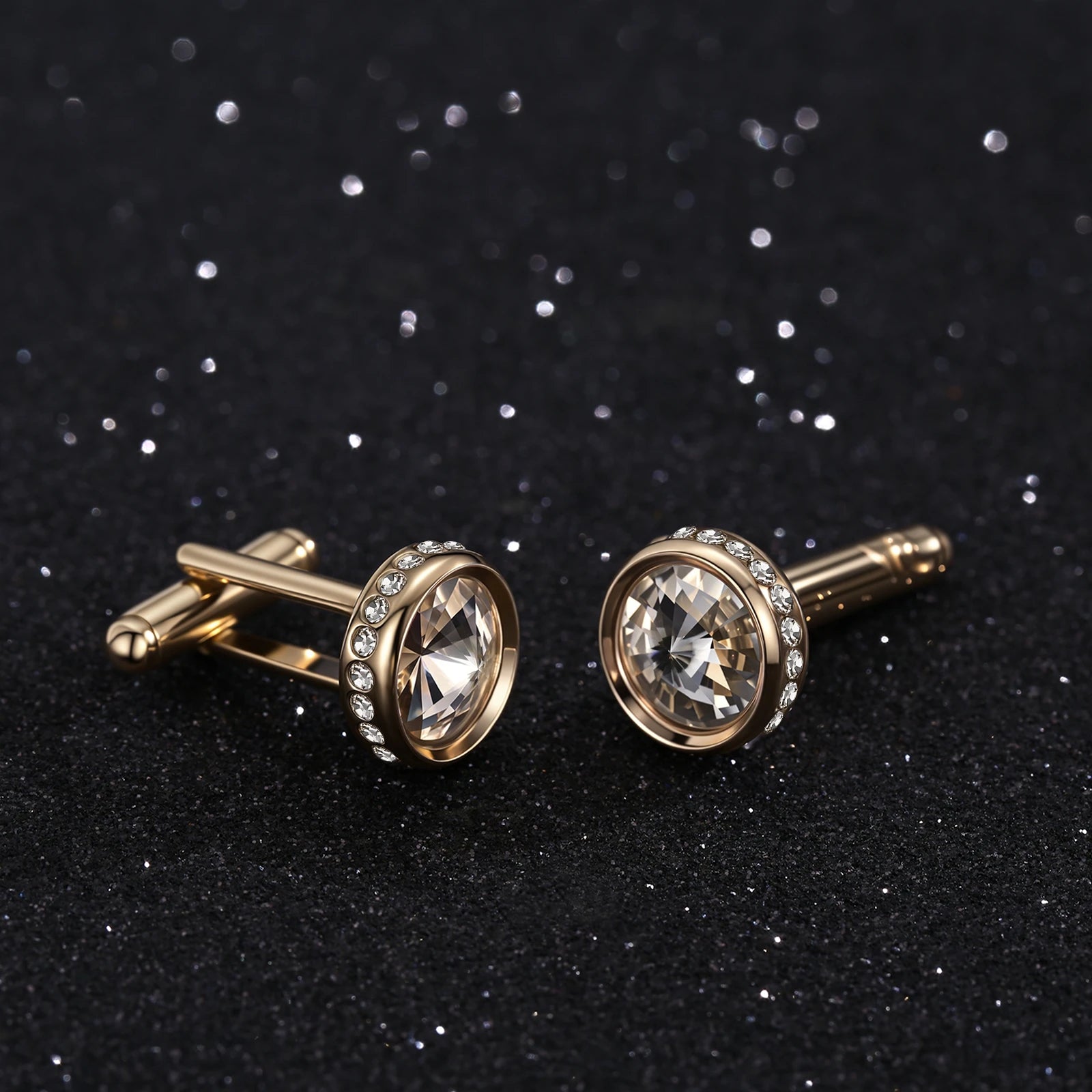 Herren Manschettenknöpfe mit Kristall – Elegante Manschetten für Hochzeit, Business & Anlassmode | Edles Geschenk für Bräutigam oder Vater Kaufschwan®