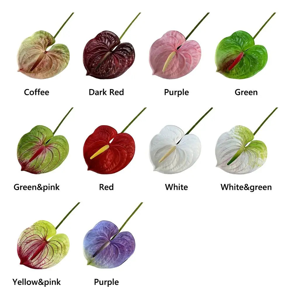 Mehrfarbige Künstliche Kleine Anthurie 60cm – Real-Touch Gummiblume für Zuhause, Fotorequisiten & Tropische Dekoration Kaufschwan®