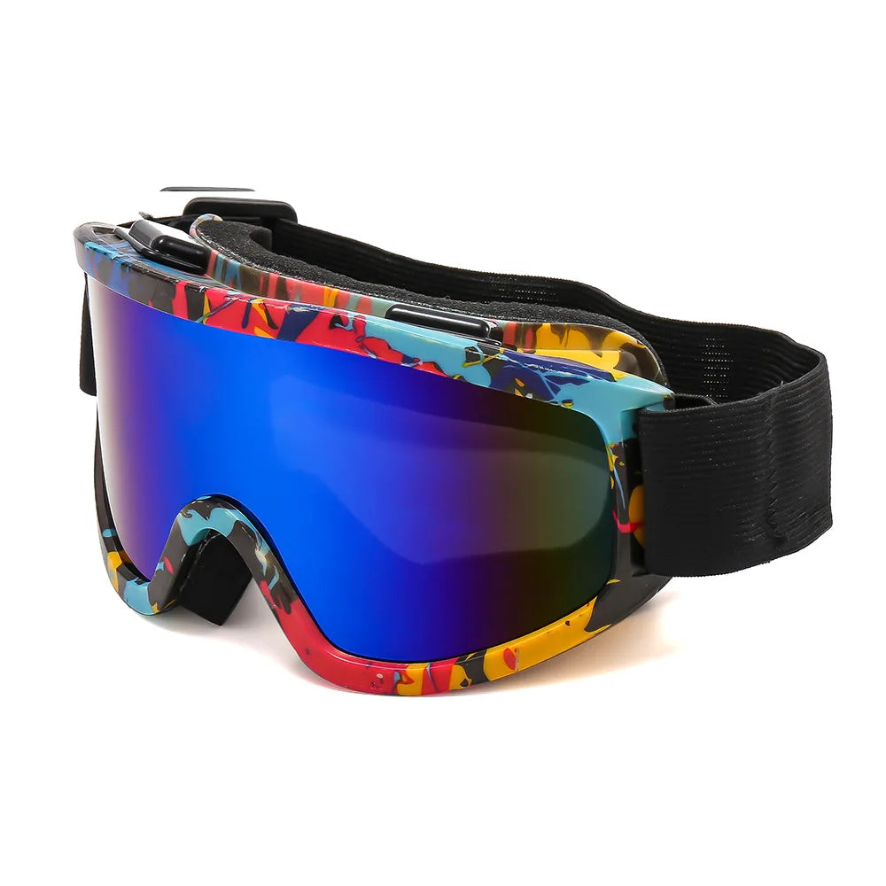 Unisex Skibrille – Bunte Berg-Sonnenbrille für Damen & Herren | UV400 Schneebrille für Skifahren, Radfahren & Wintersport Kaufschwan® Design 1