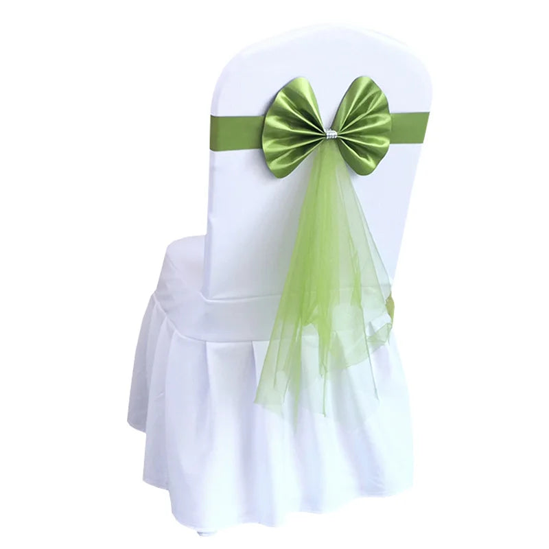 Stuhlschleifen mit Satinband – Elegante Hochzeits- & Event Dekoration Kaufschwan® Grasgrün 4 Stück
