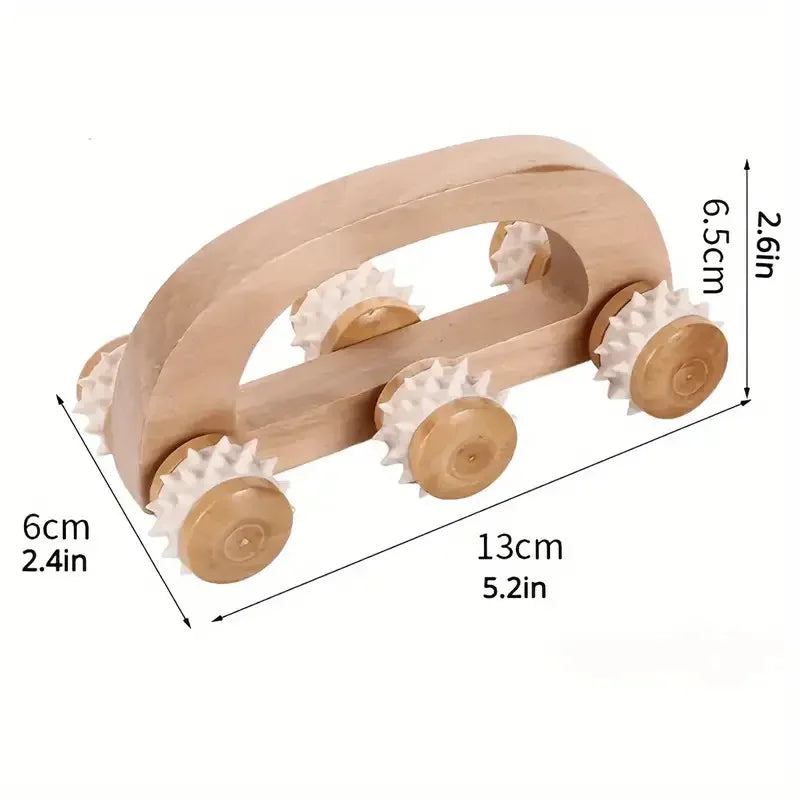 6-Rad Holzroller | Reflexzonenmassage & Akupunkturtherapie | Meridian-Schaben & Lymphdrainage-Massager für Gesichtslifting Kaufschwan®