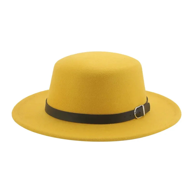 Gefilzter Herren Hut – Einfarbiger Klassischer Fedora mit Gürtelband, Casual & Formeller Winterhut