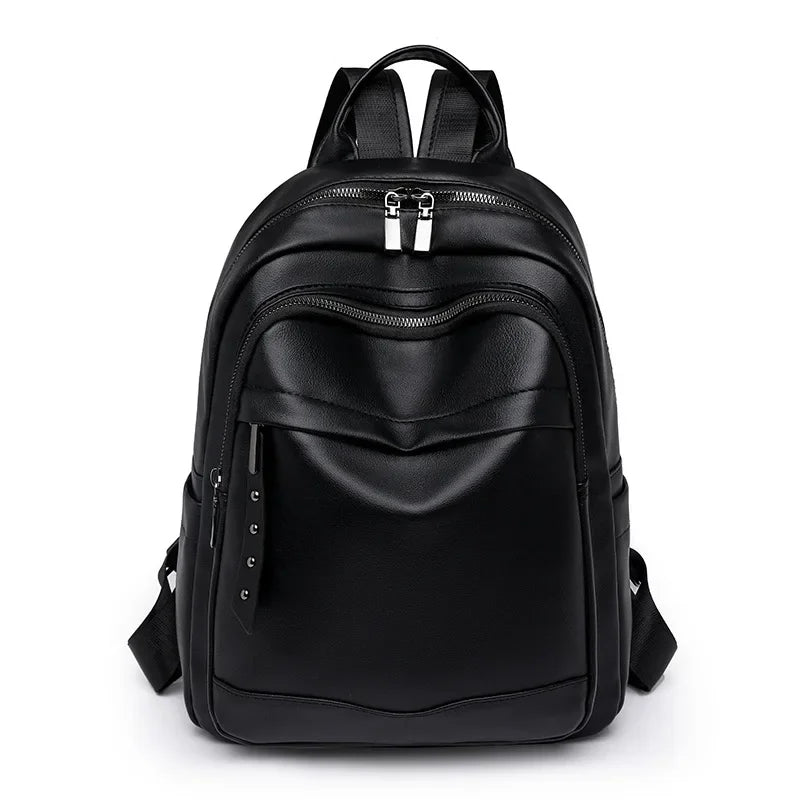 Damen Rucksack aus Weichem Leder | Casual Reise- & Outdoor-Tasche | Frühling & Sommer Modetrend | PU Einfarbig Freizeit Schultertasche Kaufschwan®