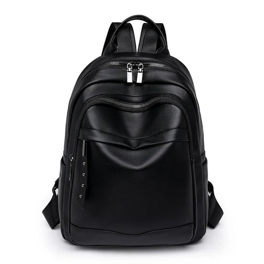 Damen Rucksack aus Weichem Leder | Casual Reise- & Outdoor-Tasche | Frühling & Sommer Modetrend | PU Einfarbig Freizeit Schultertasche Kaufschwan®