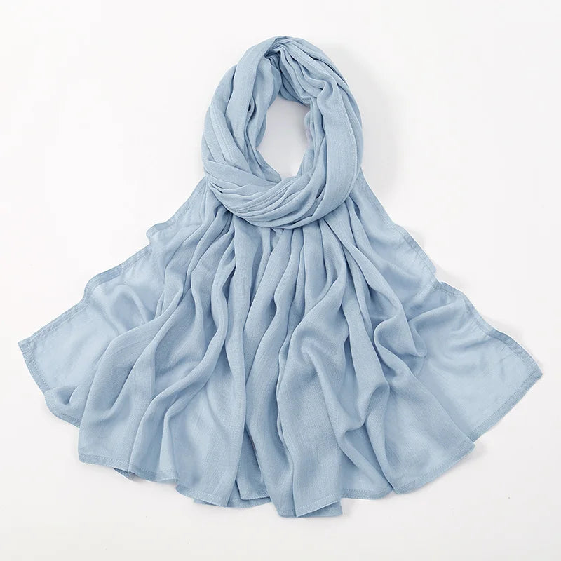 Damen Hijab Schal aus Baumwolle, Rayon & Modal – Großformat 190×85cm | Muslimisches Kopftuch, Eleganter Turban & Umschlagtuch