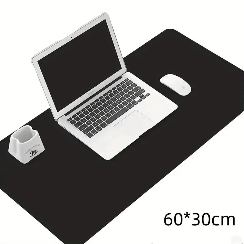PU Leder Schreibtischunterlage – Groß 60x30cm Wasserdichtes Mousepad | Tastaturmatte & Gaming Mauspad Kaufschwan® Schwarz