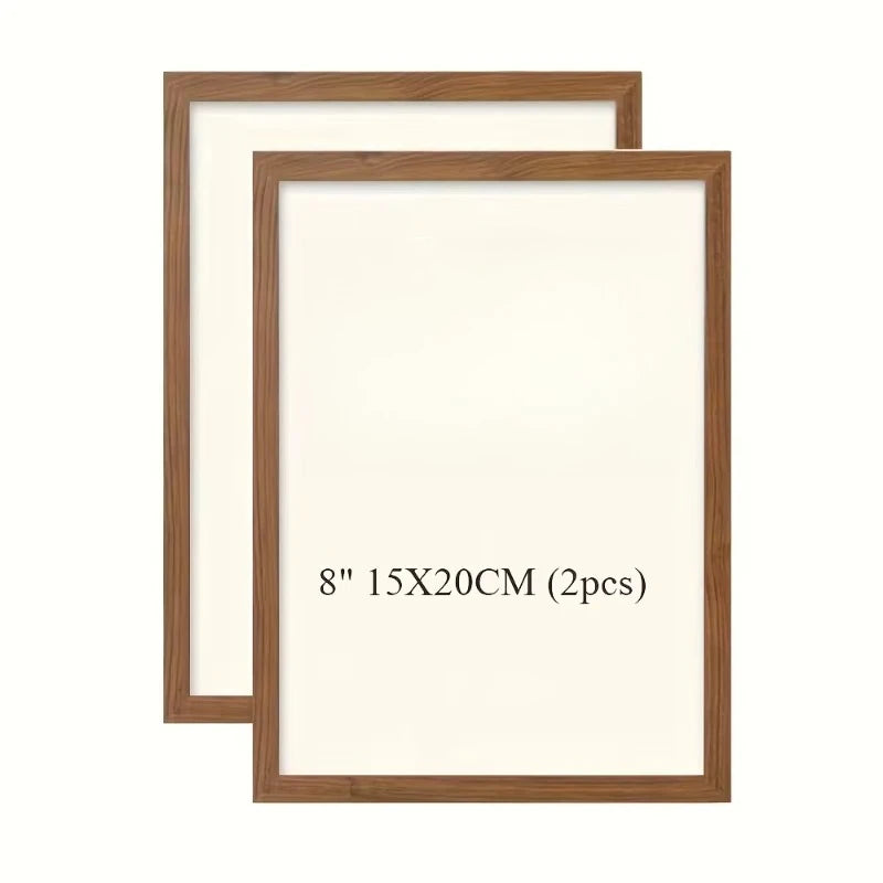 Vintage Holz Bilderrahmen Set – Wandmontage Galerie Rahmen für Wohnraum Dekoration Kaufschwan® Braun 8in 2 Stück