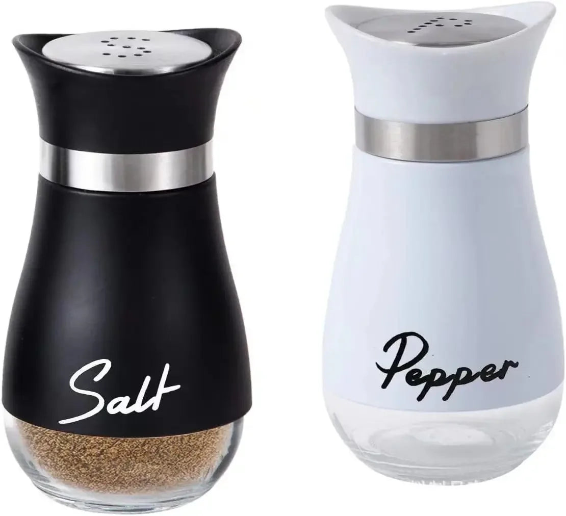 2er Set Salz- & Pfefferstreuer – 120ml (4oz) Farmhouse Gewürzstreuer | Küchenzubehör mit Feuchtigkeitsschutz Kaufschwan® Schwarz Weiß (2er Set)
