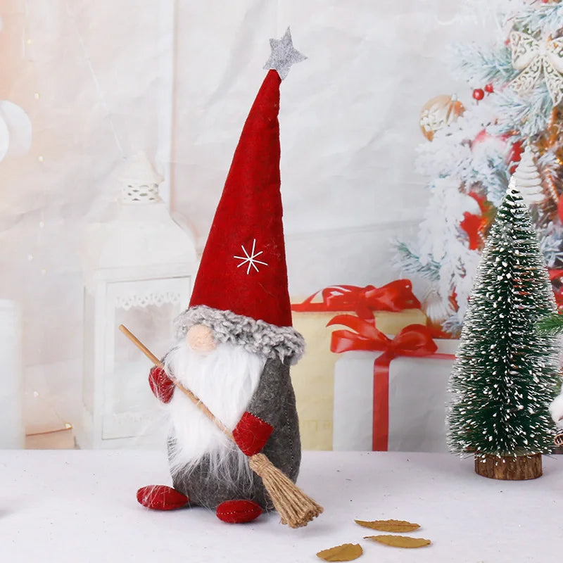 Weihnachten Faceless Wichtel mit Rotem Hut – Stehende Rudolf Zwergpuppen | Weihnachtsdeko & Geschenk-Set
