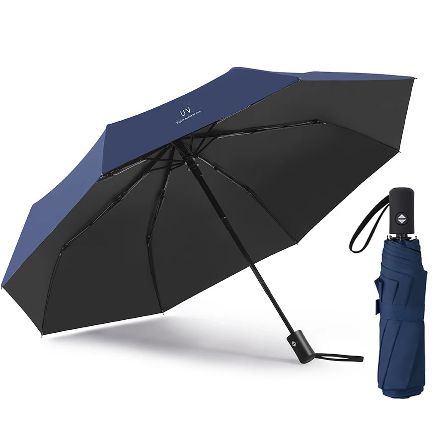 Reise-Regenschirm mit 8 Streben – Winddichter Multi-Color Sonnen- & Regenschirm mit Automatischem Öffnen/Schließen