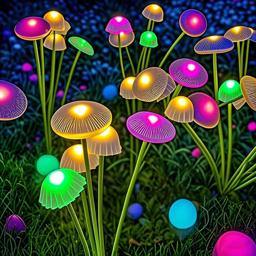 Solar Garten Qualle Pilz Leuchten – Wasserdichte Außenlampen für Hof, Terrasse, Wege & Rasen Dekoration Kaufschwan® Bunt 1 Stück