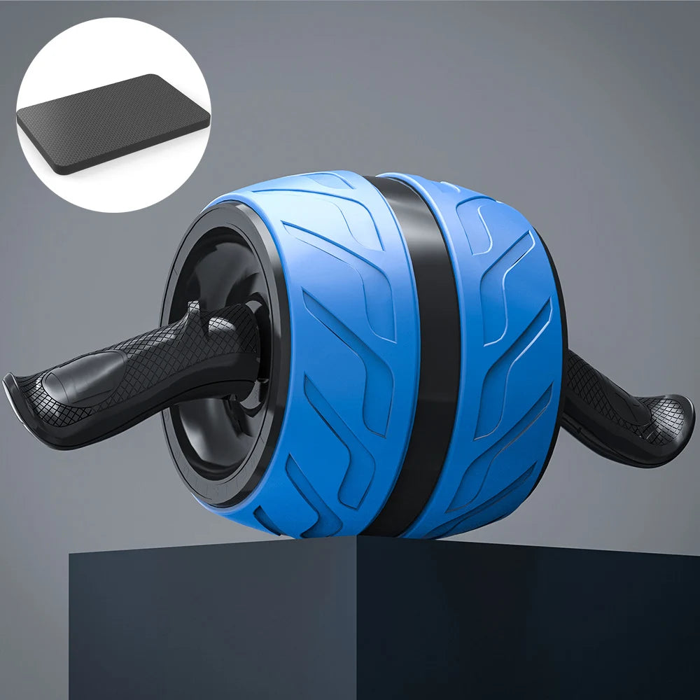 Ab-Roller mit Rückprallfunktion & Knieschutzmatte – Bauchtrainer Fitnessgerät für Zuhause & Studio Kaufschwan® Blau