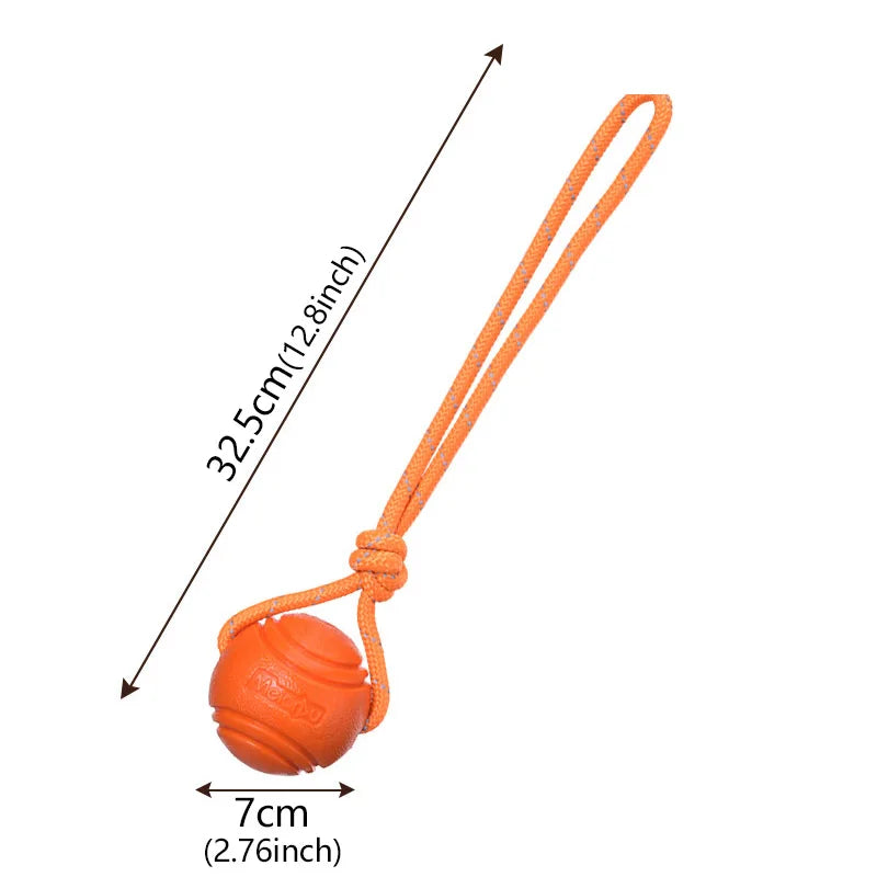 Hund Trainingsball mit Seil – Baumwoll Seilspielzeug zum Ziehen und Werfen Kaufschwan® Orange M