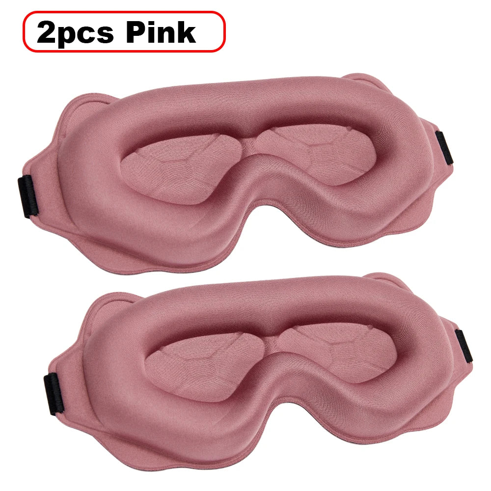 Schlafmaske Augenklappe | Leichte Reise-Augenmaske | Tragbare 3D Schlafmaske für Nacht & Entspannung Kaufschwan® 2 Stück-Rosa