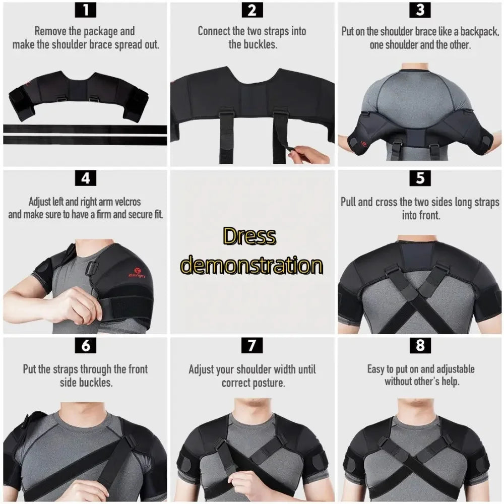 Verstellbare Cross-Schulterstützgurte | Schulterbandage für Rücken- & Schulterstabilität | Polyesterfaser, nur Handwäsche Kaufschwan®