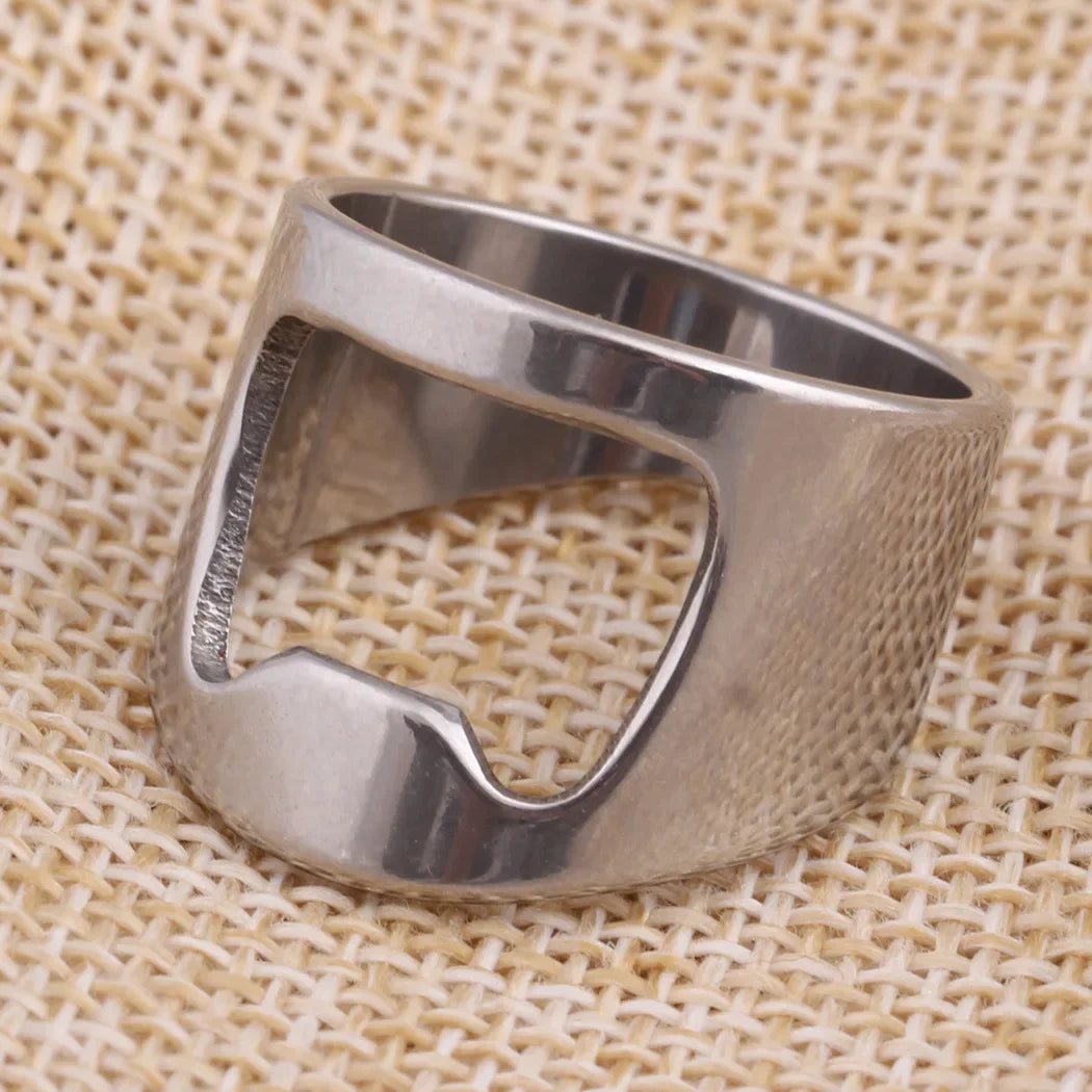 Flaschenöffner Ring – Edelstahl Finger Ring Bieröffner Gadget Kaufschwan®