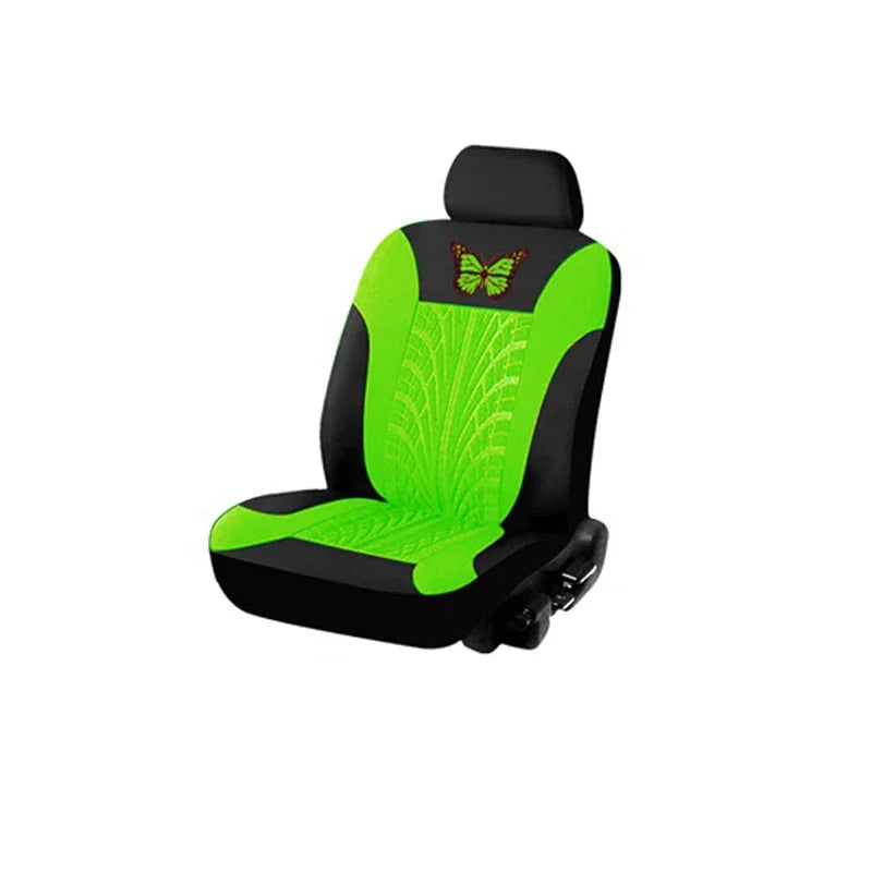Universelles Autositzbezüge-Set – Vollständiges Set mit eleganter Schmetterlingsstickerei für Auto, SUV, Van & LKW Kaufschwan® Grün (1 Sitz)