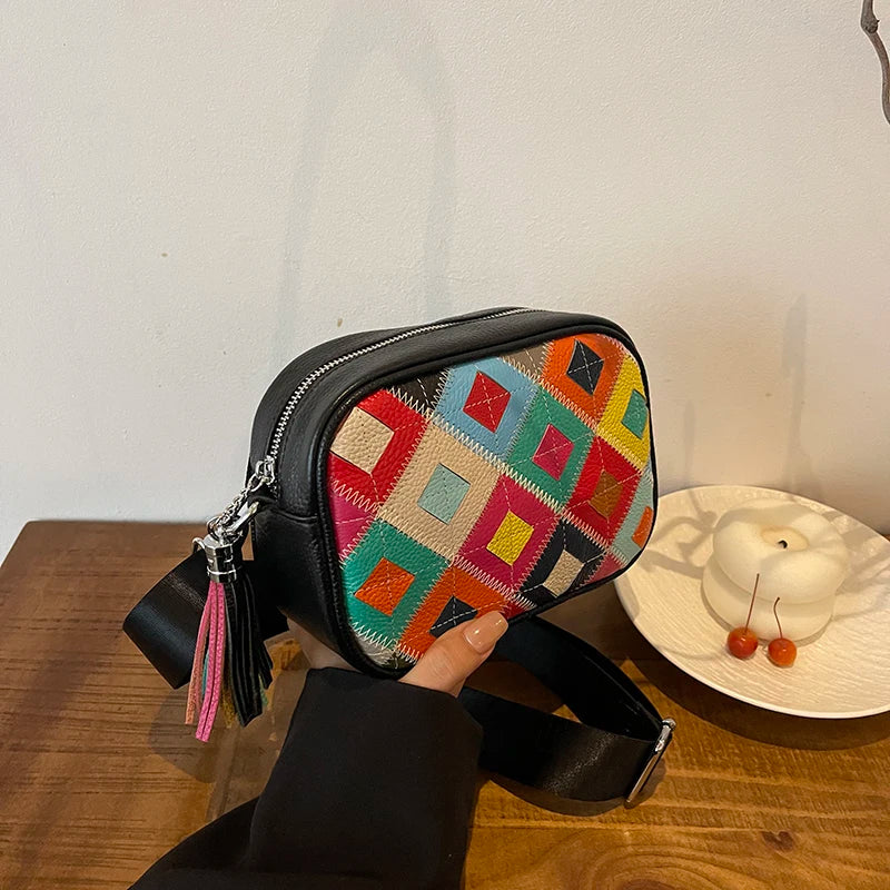 Kleine Bunte Ledertasche – Luxus Damen Handtasche, Crossbody & Schultertasche in Hochwertiger Verarbeitung