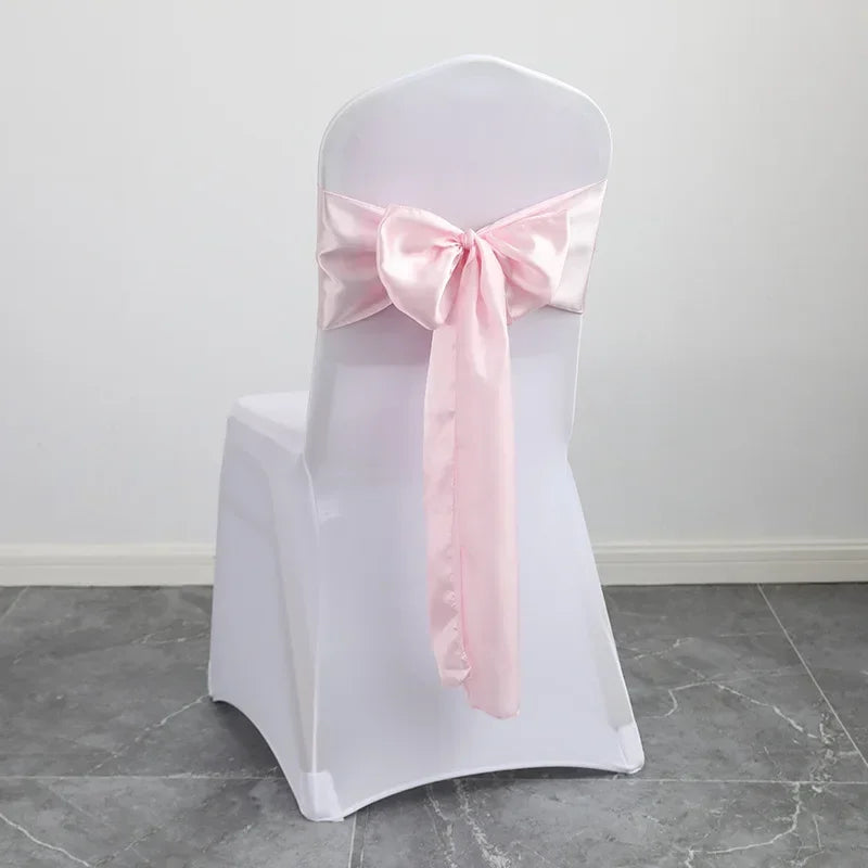 Satin Stuhlschleifen – Hochzeits Schleifenband für Stuhl Dekoration Kaufschwan® Hellrosa 10 Stück