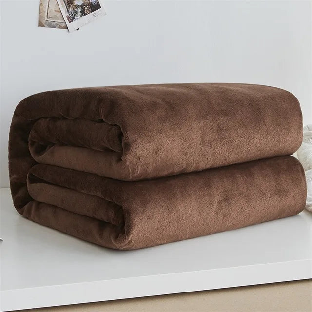 Korallfleece Flanell Decke – Weiche, warme und leichte Bettdecke, Sofabezug, Einfarbig Blau & Rosa Kariert Kunstpelz