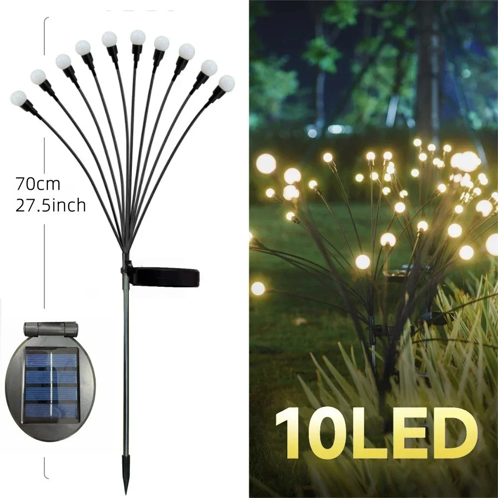 Solar Garten Glühwürmchen Lichter – Neue verbesserte solarbetriebene wasserdichte Außenbeleuchtung für Garten Dekoration Kaufschwan® 10er Warm-LEDs 1 Stück