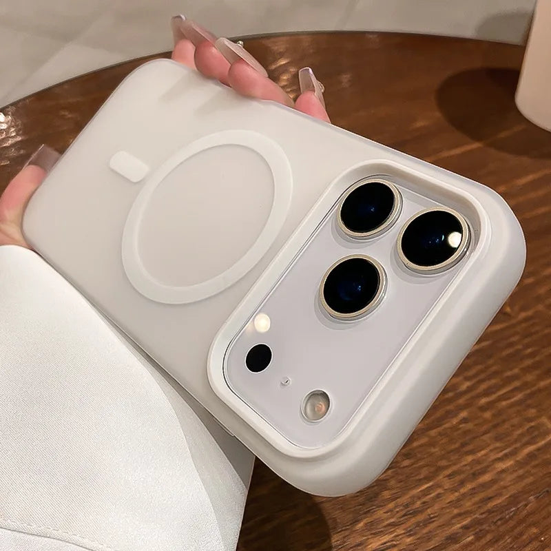 Hochwertige 2-in-1 MagSafe-Magnethülle für iPhone 18 Pro & iPhone 18 Pro Max – Stoßfeste Flüssigsilikon-Schutzhülle Kaufschwan® Weiß iPhone 18 Pro