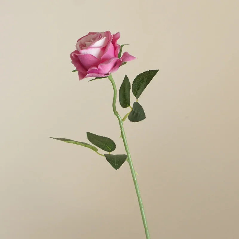 8CM Künstliche Rosen – Plastik Juana Blumenstrauß für Valentinstag, Hochzeit, Wohnzimmer & Esstisch Dekoration Kaufschwan® Dunkelpink/Weiß Farbverlauf