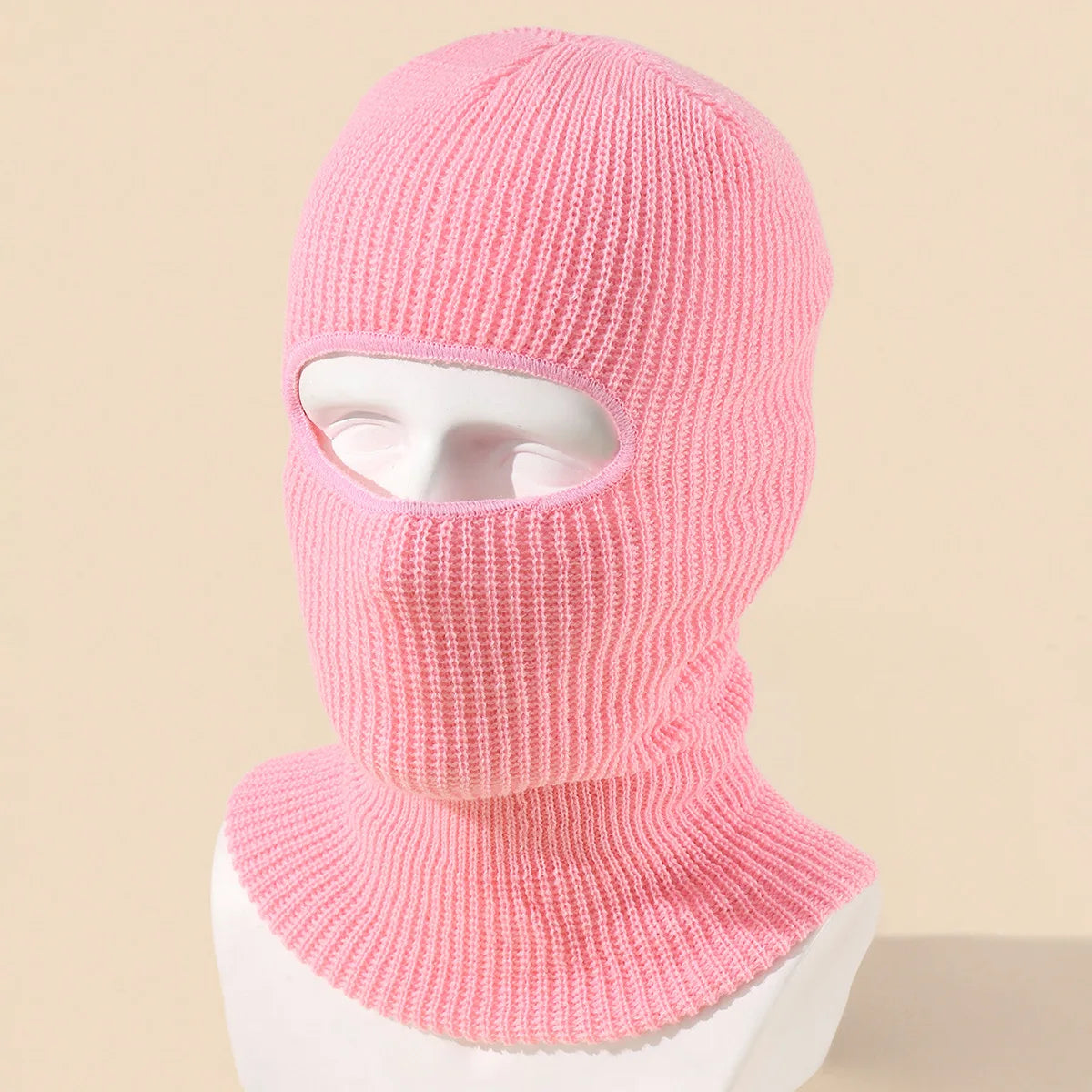 Unisex 1-Loch Skimaske Balaclava – Gestrickte Vollgesichts-Beanie Mütze | Winddichte Wintermütze für Damen & Herren beim Radfahren & Outdoor