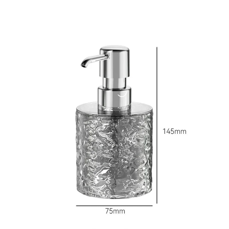 Luxuriöser transparenter Badezimmer-Seifenspender – Wiederverwendbare Handpumpflasche für Duschgel & Flüssigseife Kaufschwan® 300ml-Rund Grau