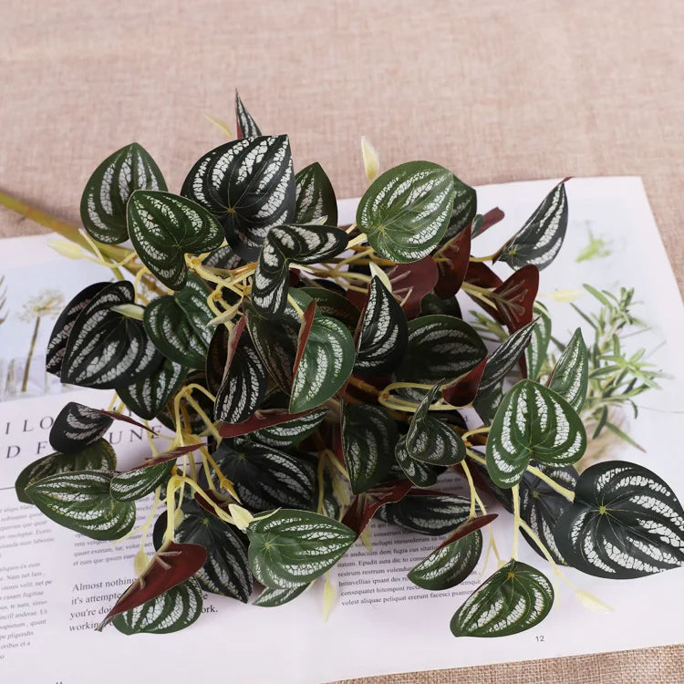 Kunststoff Künstliche Pflanzen für Wohndekoration – Künstliches Wandgras & Grünpflanzen für Garten, Dschungelparty & Innenraumgestaltung Kaufschwan® Design 3