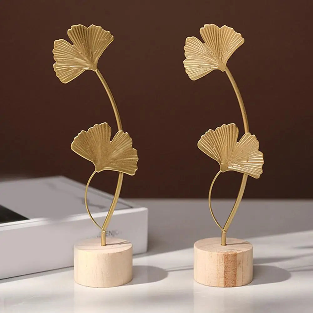 Nordische Eisen Ginkgo-Blatt Dekoration – Light-Luxury Metall Ornament für Wohnzimmer, Flur und Weinschrank
