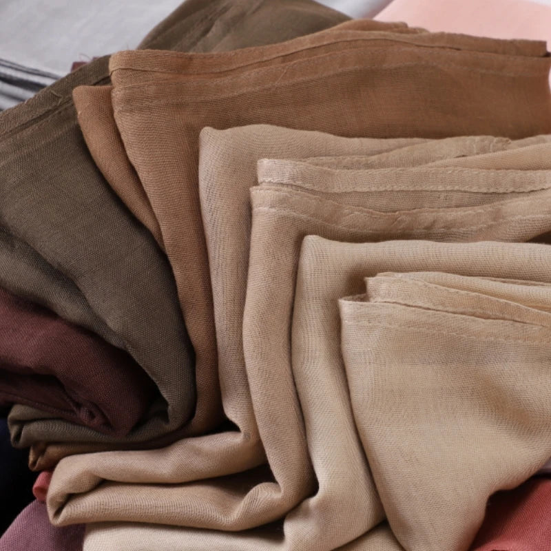 Damen Hijab Schal aus Baumwolle, Rayon & Modal – Großformat 190×85cm | Muslimisches Kopftuch, Eleganter Turban & Umschlagtuch Kaufschwan®