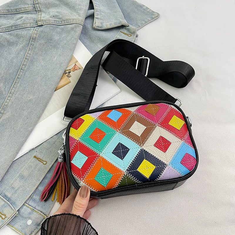 Kleine Bunte Ledertasche – Luxus Damen Handtasche, Crossbody & Schultertasche in Hochwertiger Verarbeitung