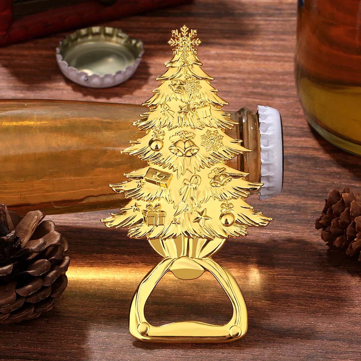 Weihnachtsbaum Flaschenöffner – Bronze/Grau/Gold Geschenk für Männer & Vater Kaufschwan®