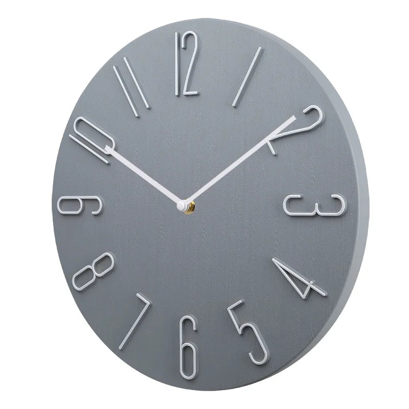 Moderne Minimalistische Luxus Wanduhr – Leise Quarz Deko Uhr Kaufschwan® Grau 8 Zoll