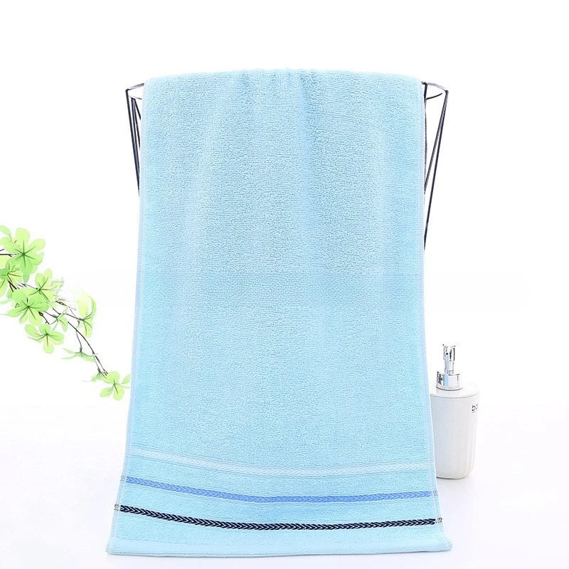 Verdickte Reine Baumwoll Handtücher – Klasse A Qualität Gesichtstücher für Erwachsene | Starke Wasseraufnahme Baumwoll Haushaltstücher Kaufschwan® Blau 34x73cm