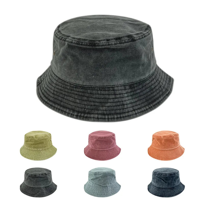 Unisex Baumwoll Anglerhut – Sommerhut aus gewaschenem Jeansstoff für Damen, Outdoor & Reise, Sonnenschutz Kaufschwan®