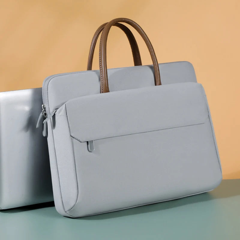 Wasserdichte Laptop Tasche – Tragbare Notebook Handtasche & Schützende Aktentasche für MacBook & Laptops Kaufschwan® Grau 15-16 Zoll