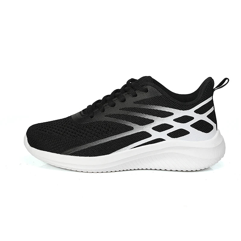 Frühling Damen Laufschuhe – Flying Woven Sneaker | Leichte, Atmungsaktive & Bequeme Sportschuhe für Alltag & Freizeit Kaufschwan® Schwarz 37