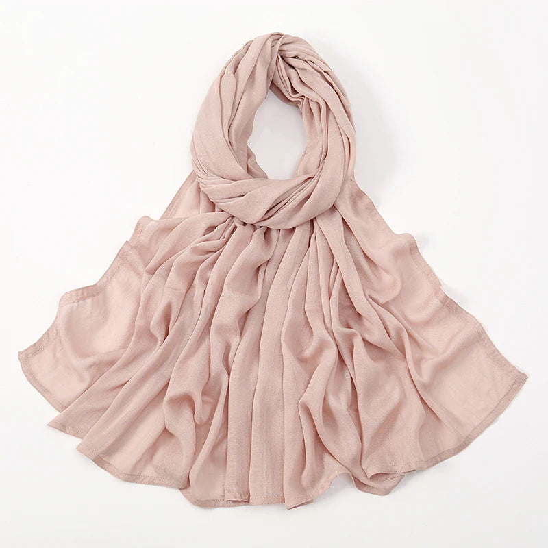 Damen Hijab Schal aus Baumwolle, Rayon & Modal – Großformat 190×85cm | Muslimisches Kopftuch, Eleganter Turban & Umschlagtuch