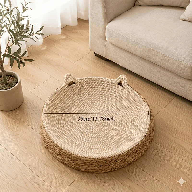 2-in-1 Rundes Kratzmöbel & Bett für Katze – Kratzstamm mit Geflochtenem Seil für Kleine bis Mittelgroße Katzen Kaufschwan®