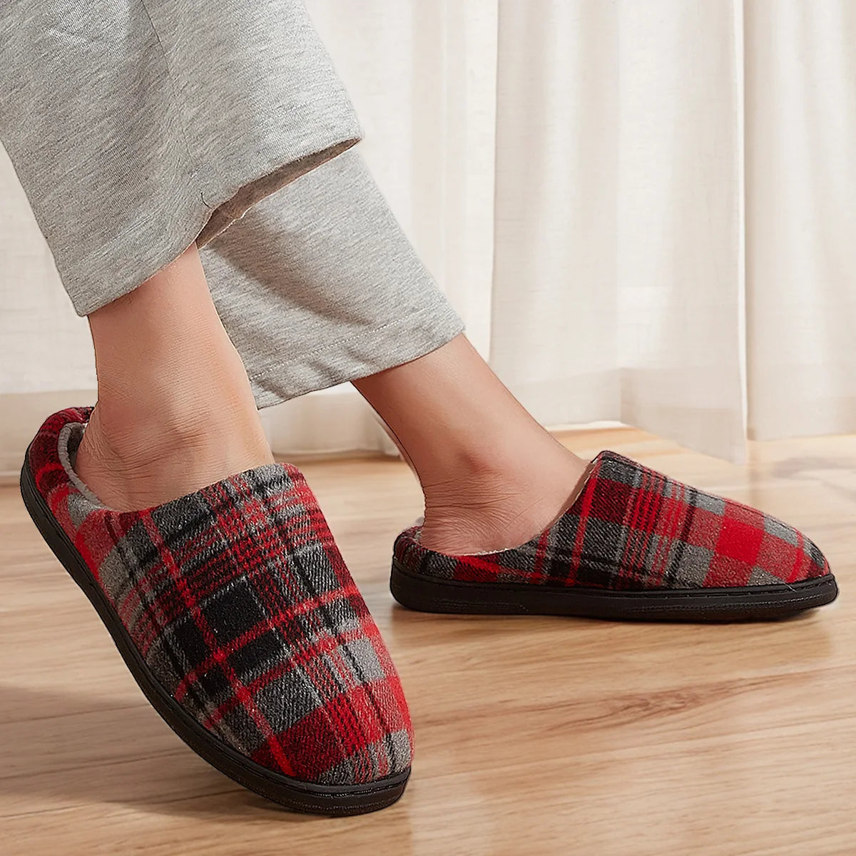 Herren Plüsch Hausschuhe | Bequeme Memory Foam Schuhe | Winter Warm & Weich Schlafzimmer Hausschuhe Kaufschwan®