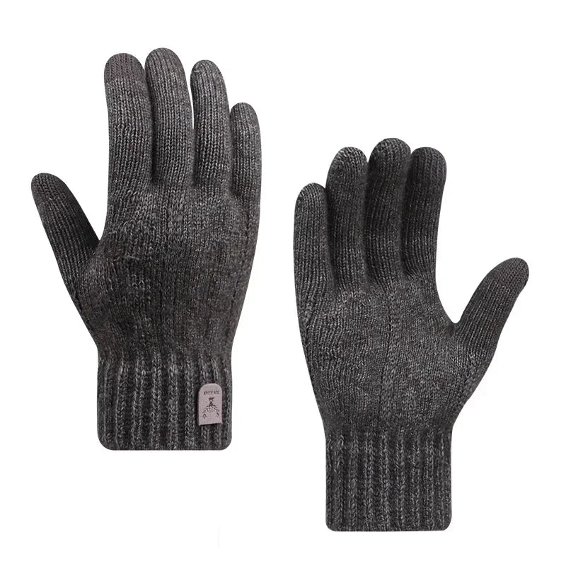 Herren Winterhandschuhe – Warme Strickhandschuhe mit Fleece-Futter | Touchscreen Vollfinger Handschuhe für Kaltes Wetter Kaufschwan®